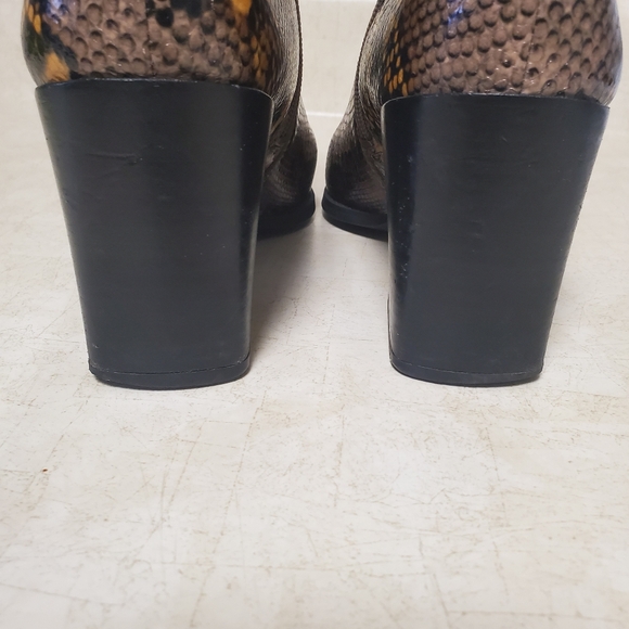 Franco Sarto 'Generous' Leather Boot Snake Print Square Toe - Picture 7 of 13